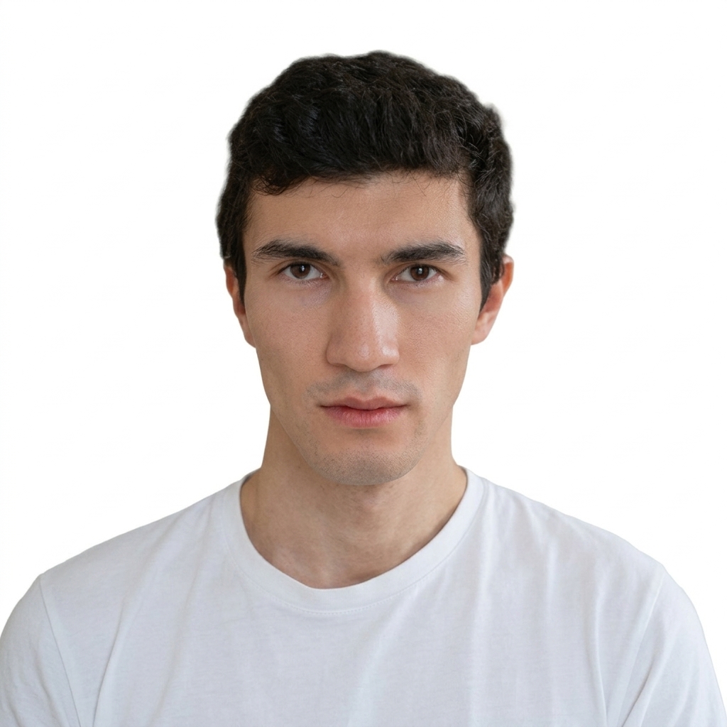 Dim photo, brightened — Passport-ready