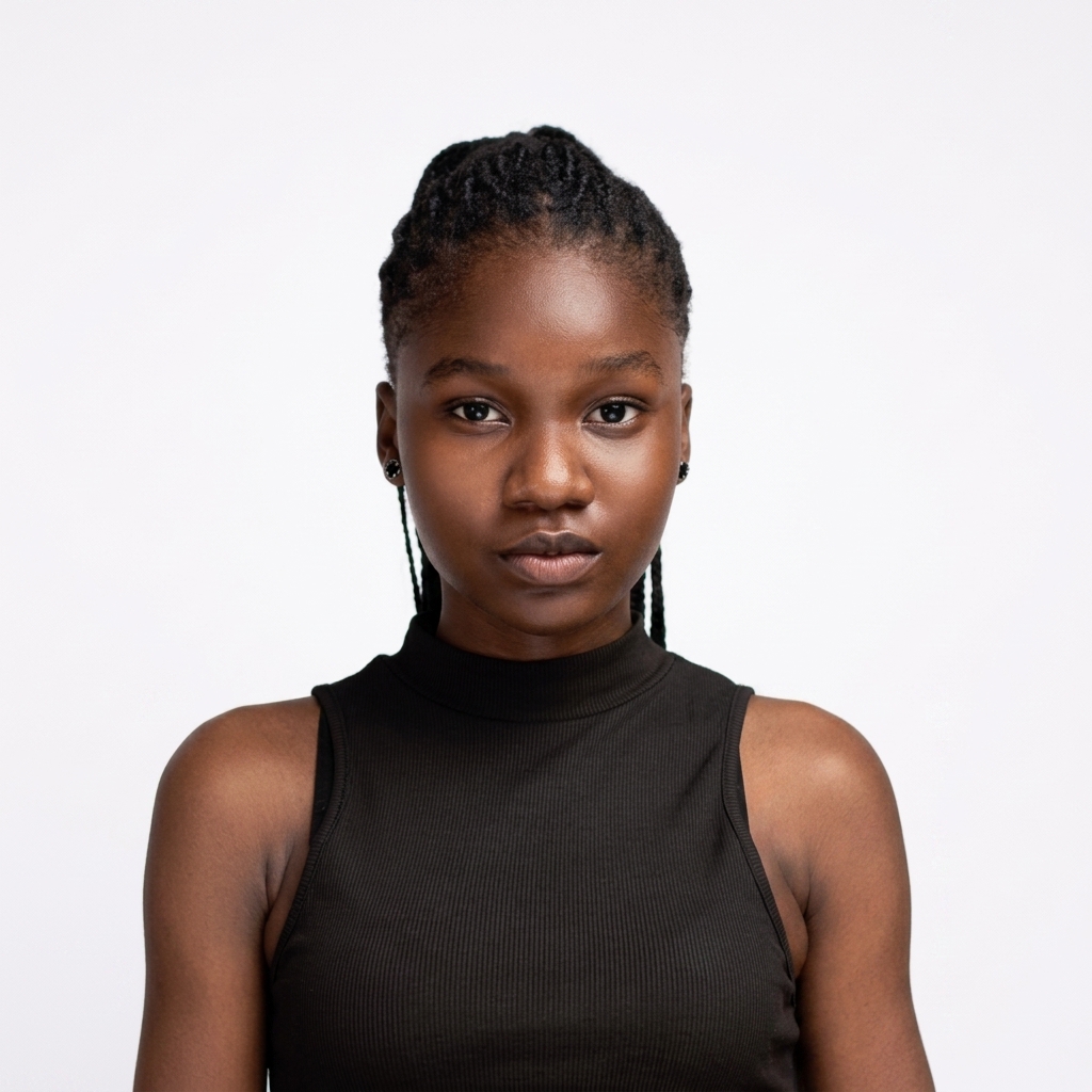 Crooked photo, straightened — Passport-ready