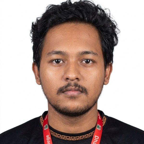 Young man with short hair photographed on a city street — AI উন্নত